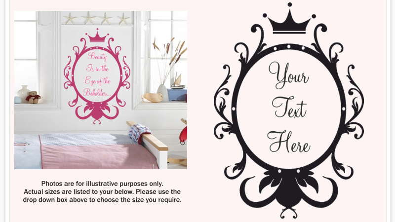 Mirror Mirror On The Wall Snow White mirror style personalised | wall quote sticker decal | kids snow Mirror Mirror On The Wall Snow White mirror style personalised | wall quote sticker decal | kids snow